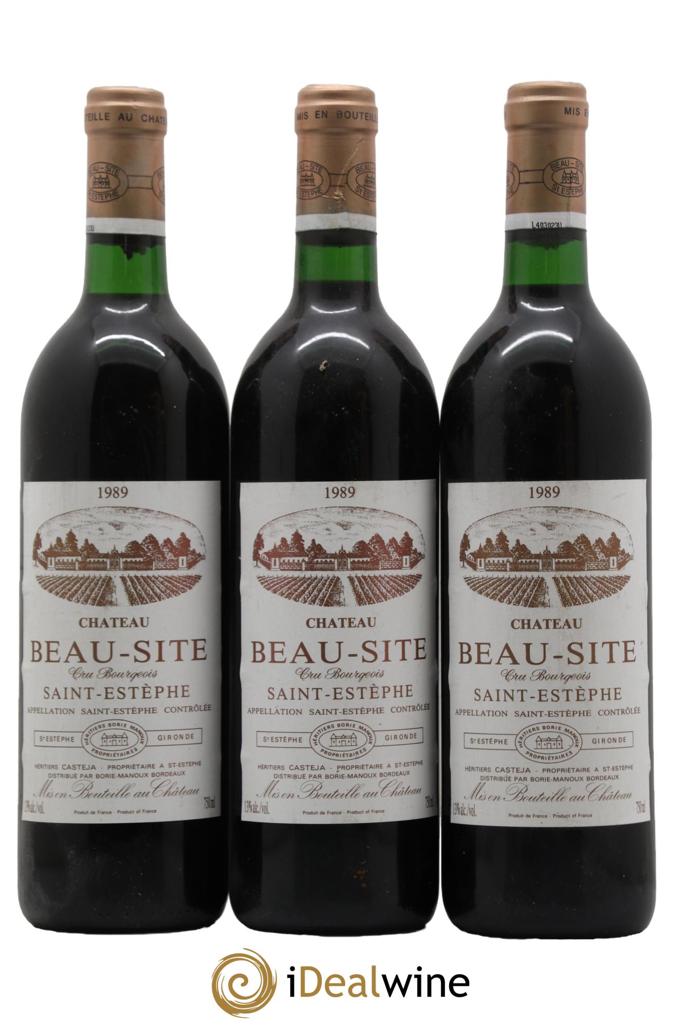 Château Beau Site Cru Bourgeois 1989 - Lot de 3 bouteilles - 0