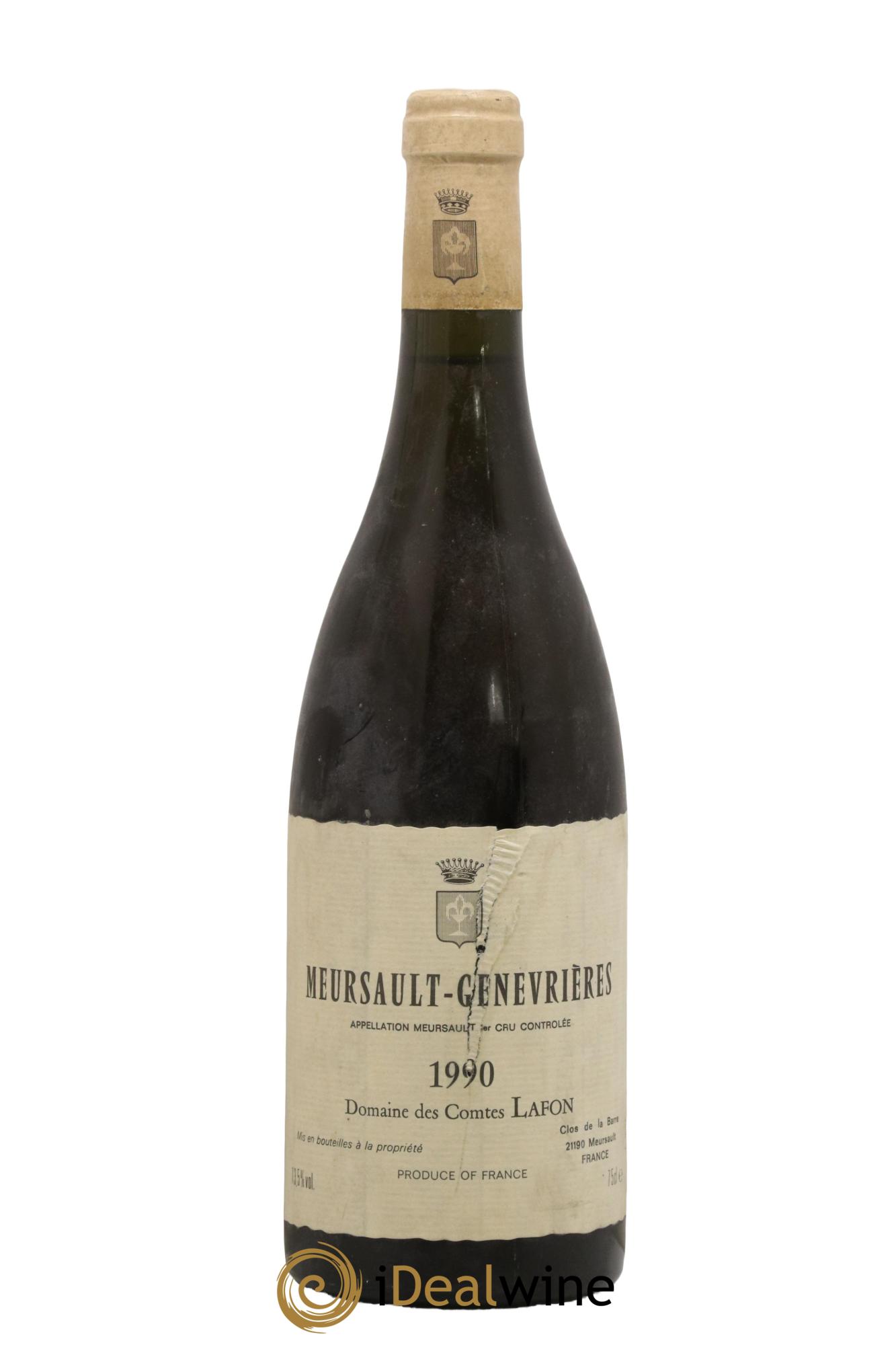Meursault 1er Cru Genevrières Comtes Lafon (Domaine des) 1990 - Lot de 1 bouteille - 0