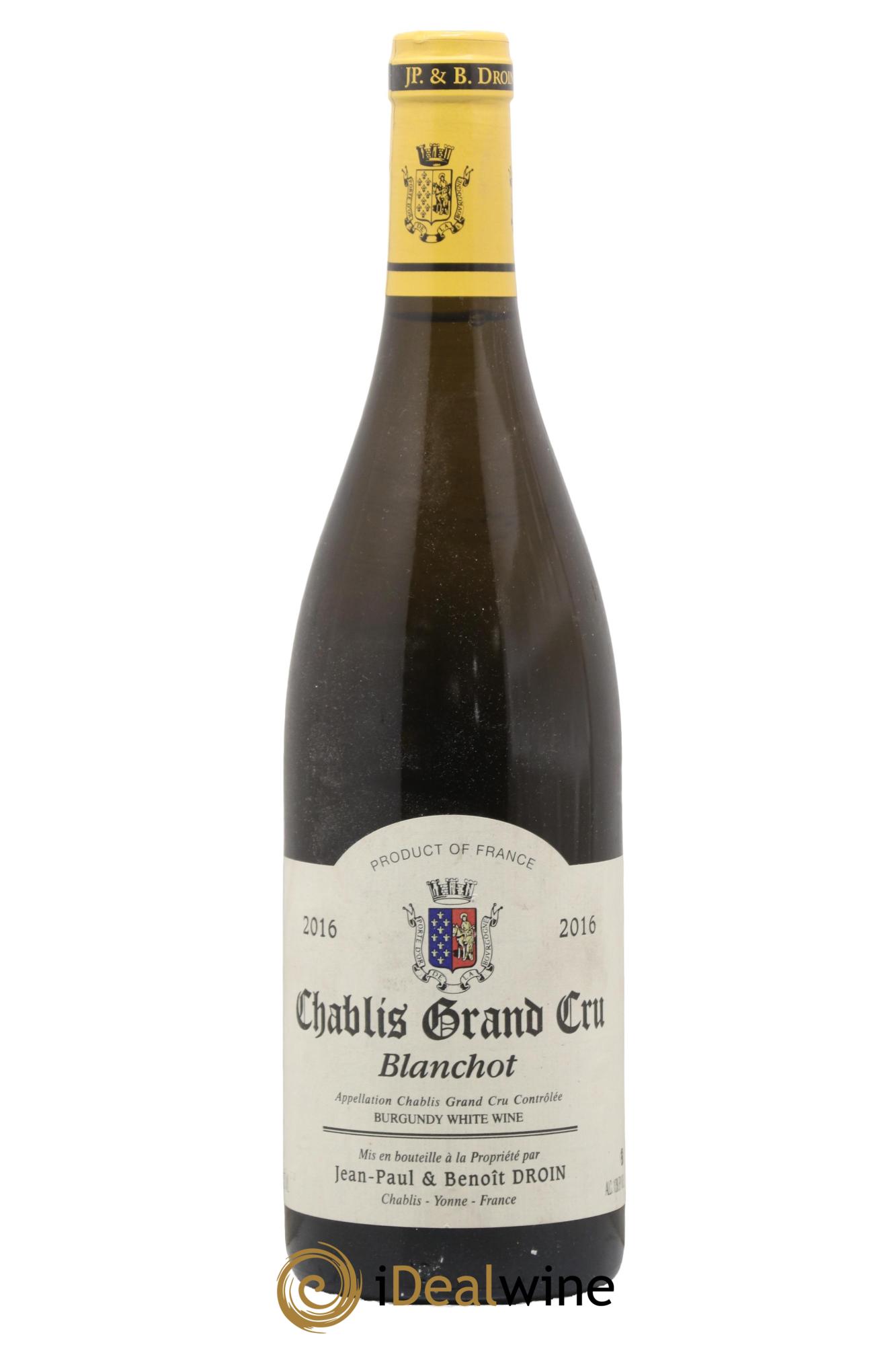 Chablis Grand Cru Blanchot Jean-Paul & Benoît Droin (Domaine) 2016 - Lot of 1 bottle - 0
