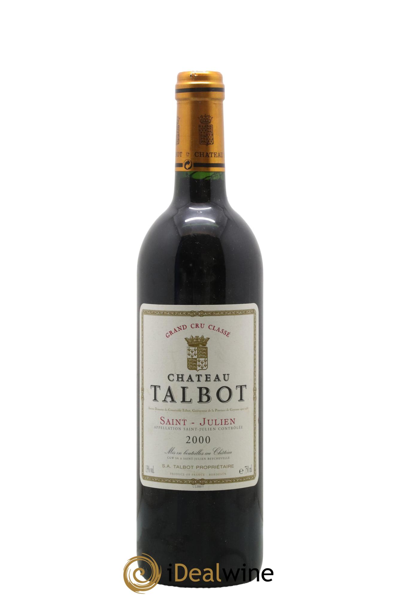 Château Talbot 4ème Grand Cru Classé 2000 - Lot de 1 bouteille - 0
