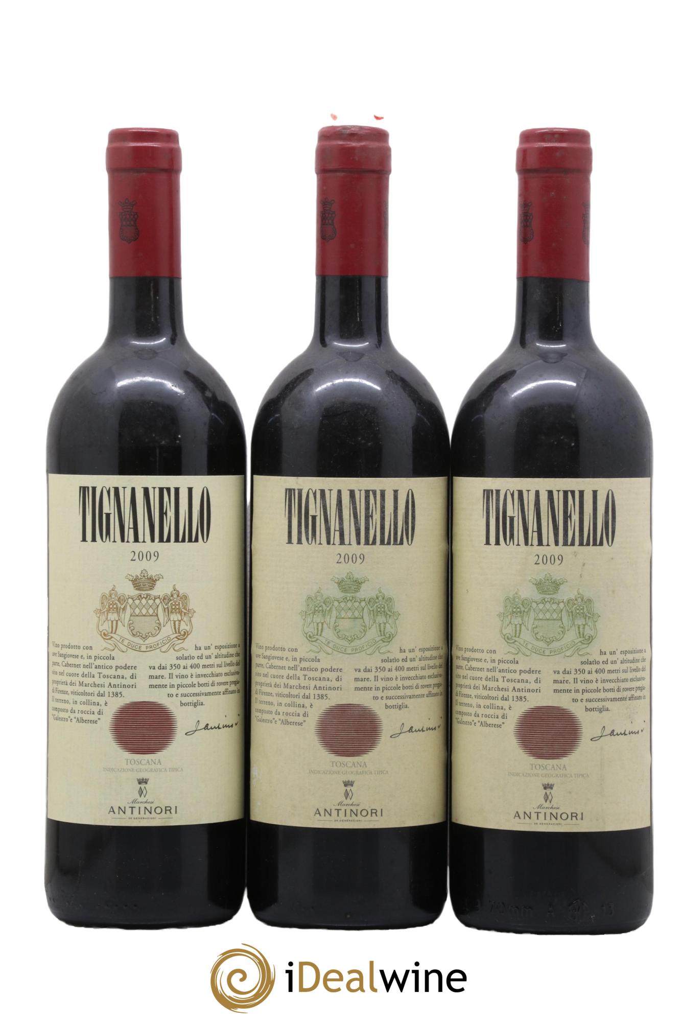 Toscana IGT Tignanello Tenuta Tignanello - Marchesi Antinori 2009 - Lotto di 3 bottiglie - 0