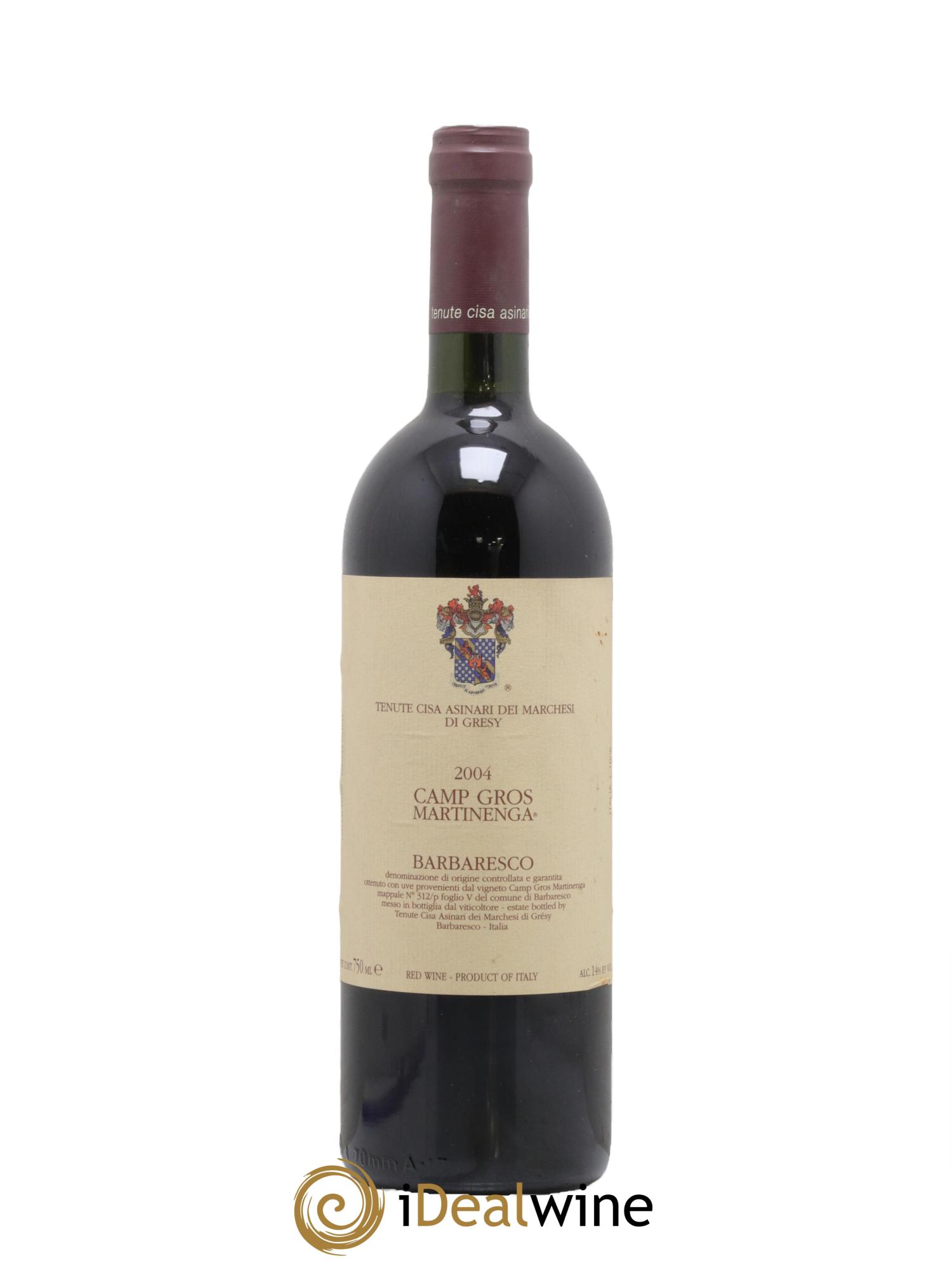 Barbaresco DOCG Camp Gros Martinenga Marchesi Di Gresy 2004 - Lot de 1 bouteille - 0