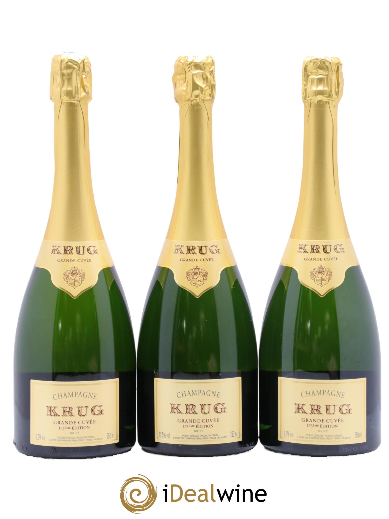 Grande Cuvée Brut - 173ème édition Krug - Lot of 3 bottles - 0