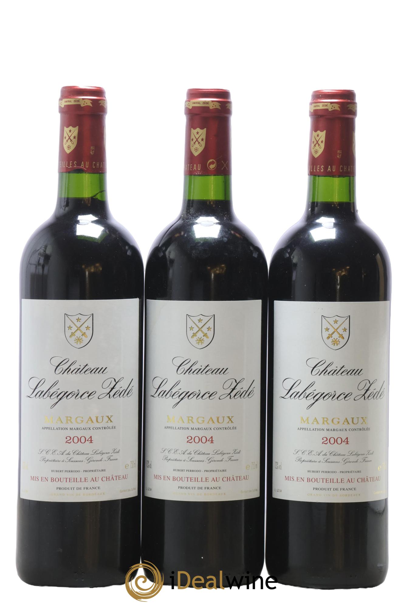Château Labegorce Zédé Cru Bourgeois 2004 - Lot de 3 bouteilles - 0