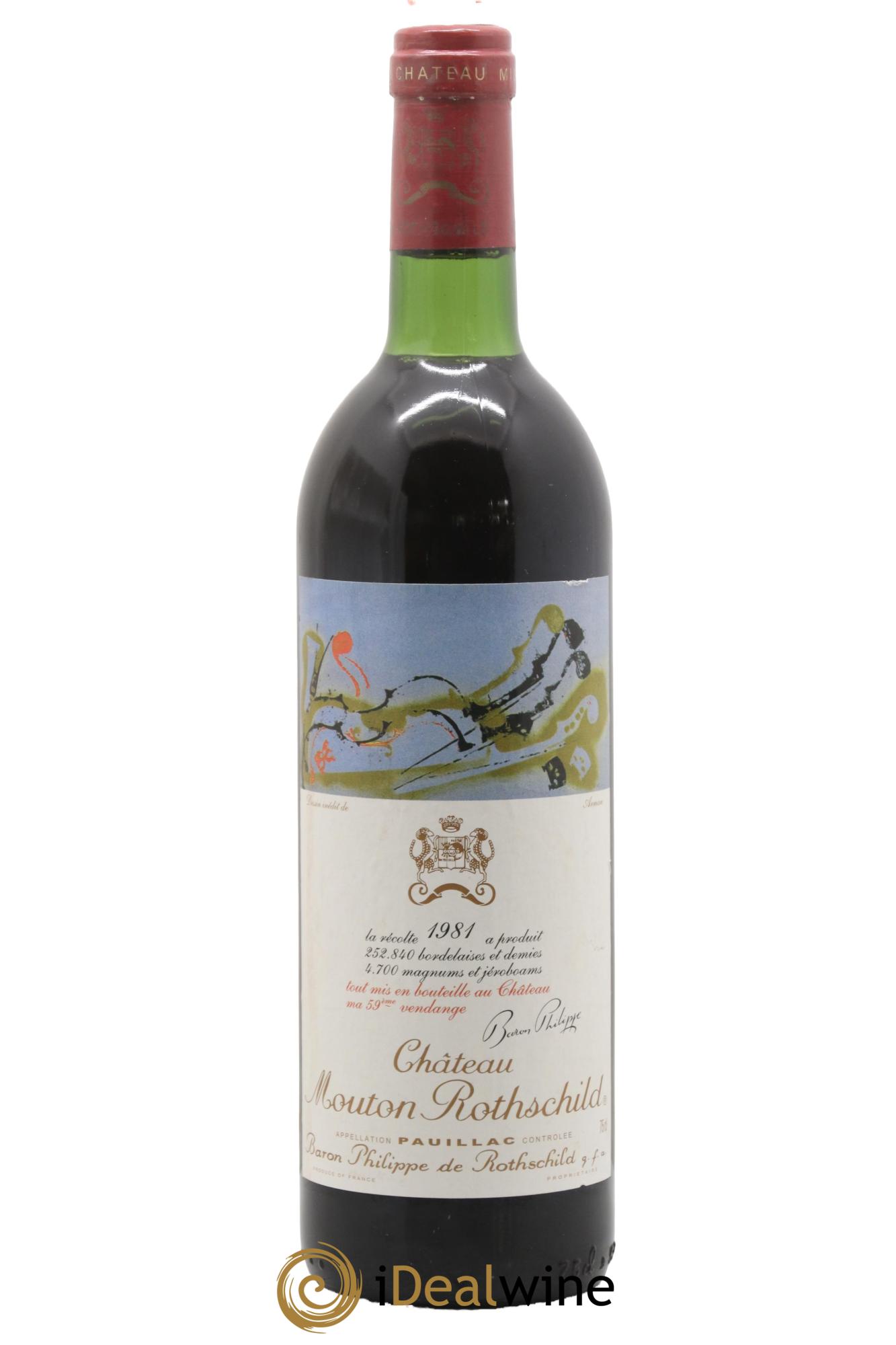 Château Mouton Rothschild 1er Grand Cru Classé 1981 - Lot of 1 bottle - 0
