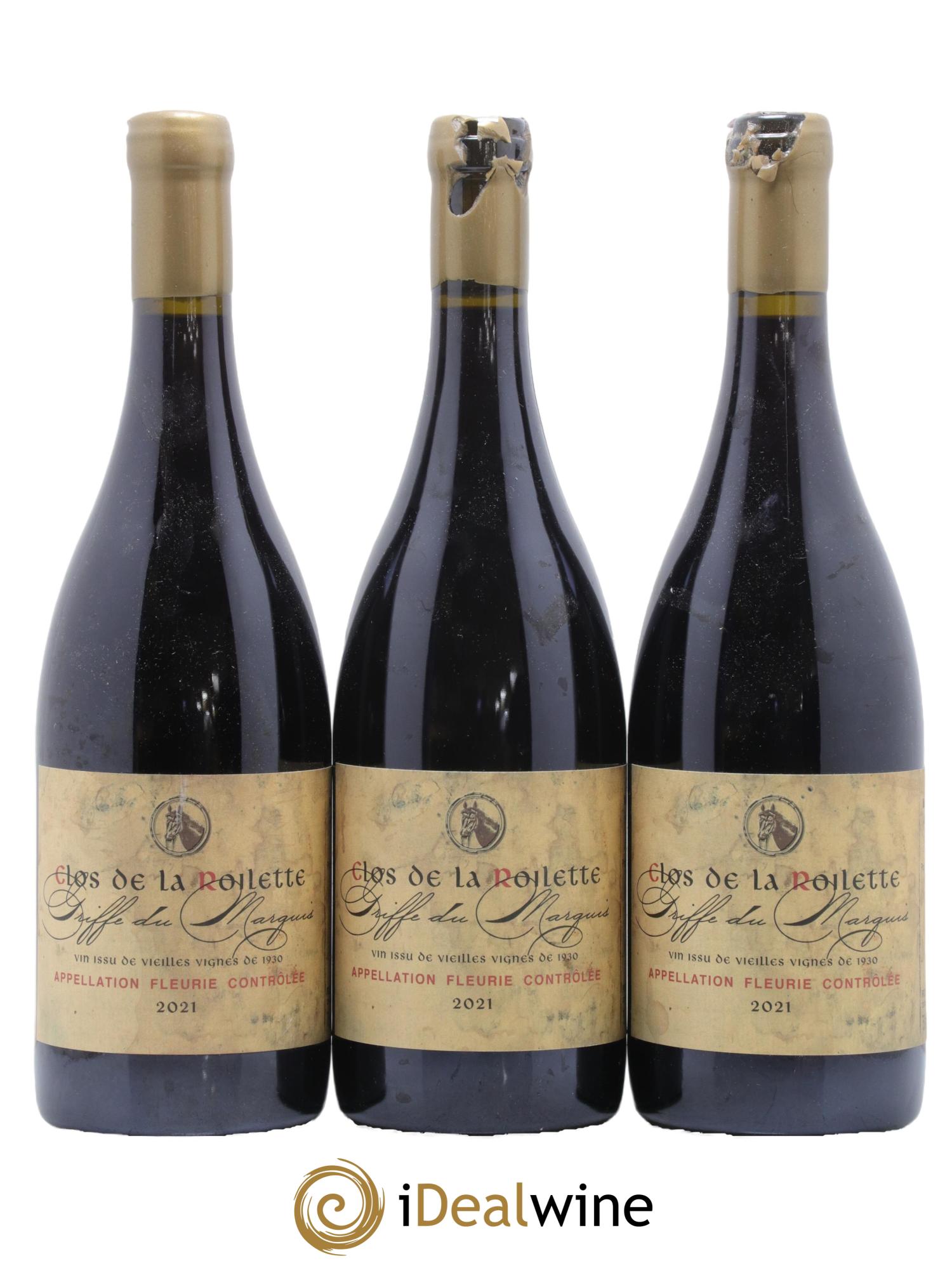 Fleurie Griffe du Marquis Clos de la Roilette 2021 - Lot of 3 bottles - 0