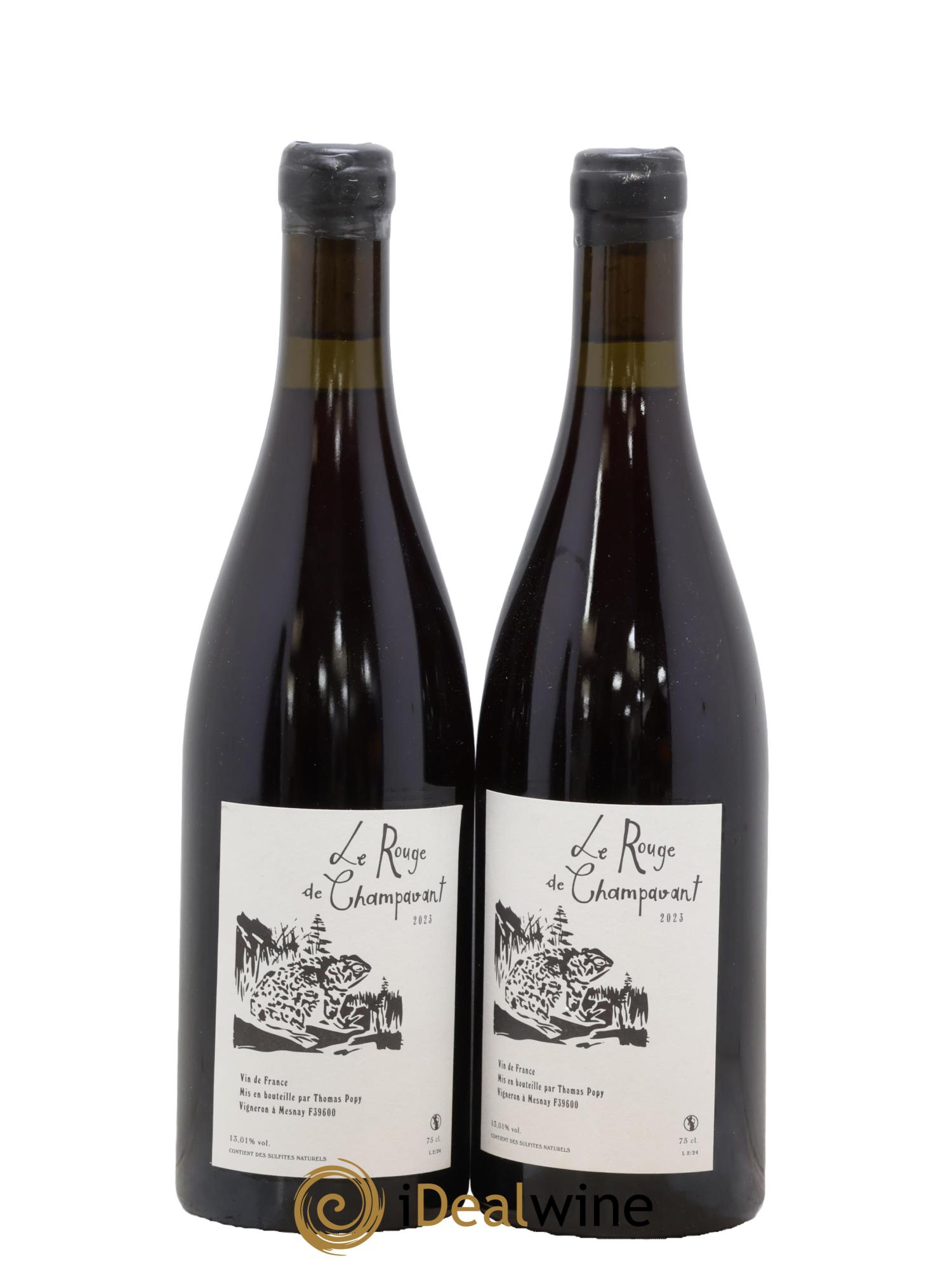 Vin de France Le Rouge de Champavant Thomas Popy 2023 - Lot de 2 bouteilles - 0
