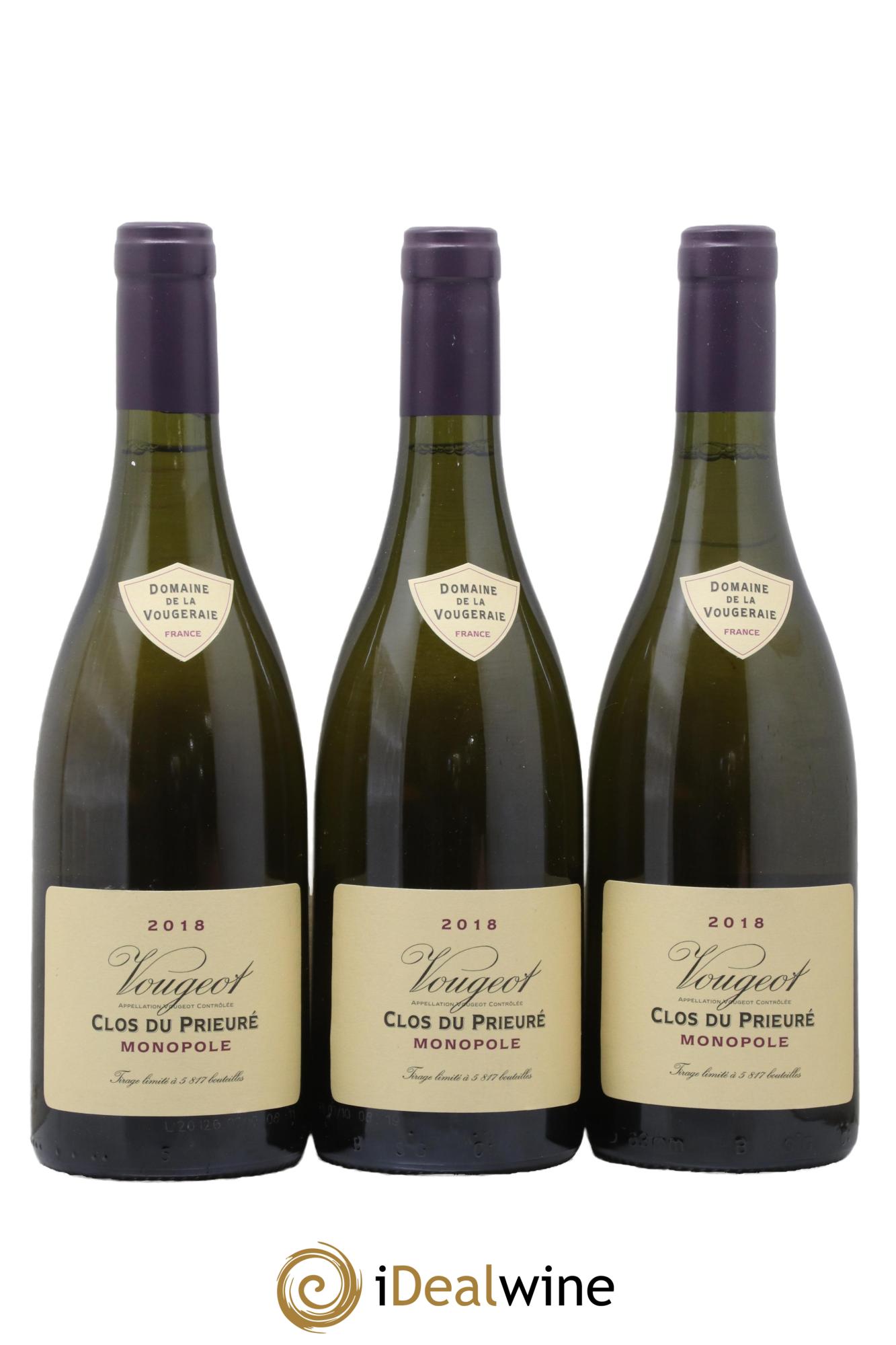 Vougeot Clos du Prieuré La Vougeraie 2018 - Lot de 3 bouteilles - 0