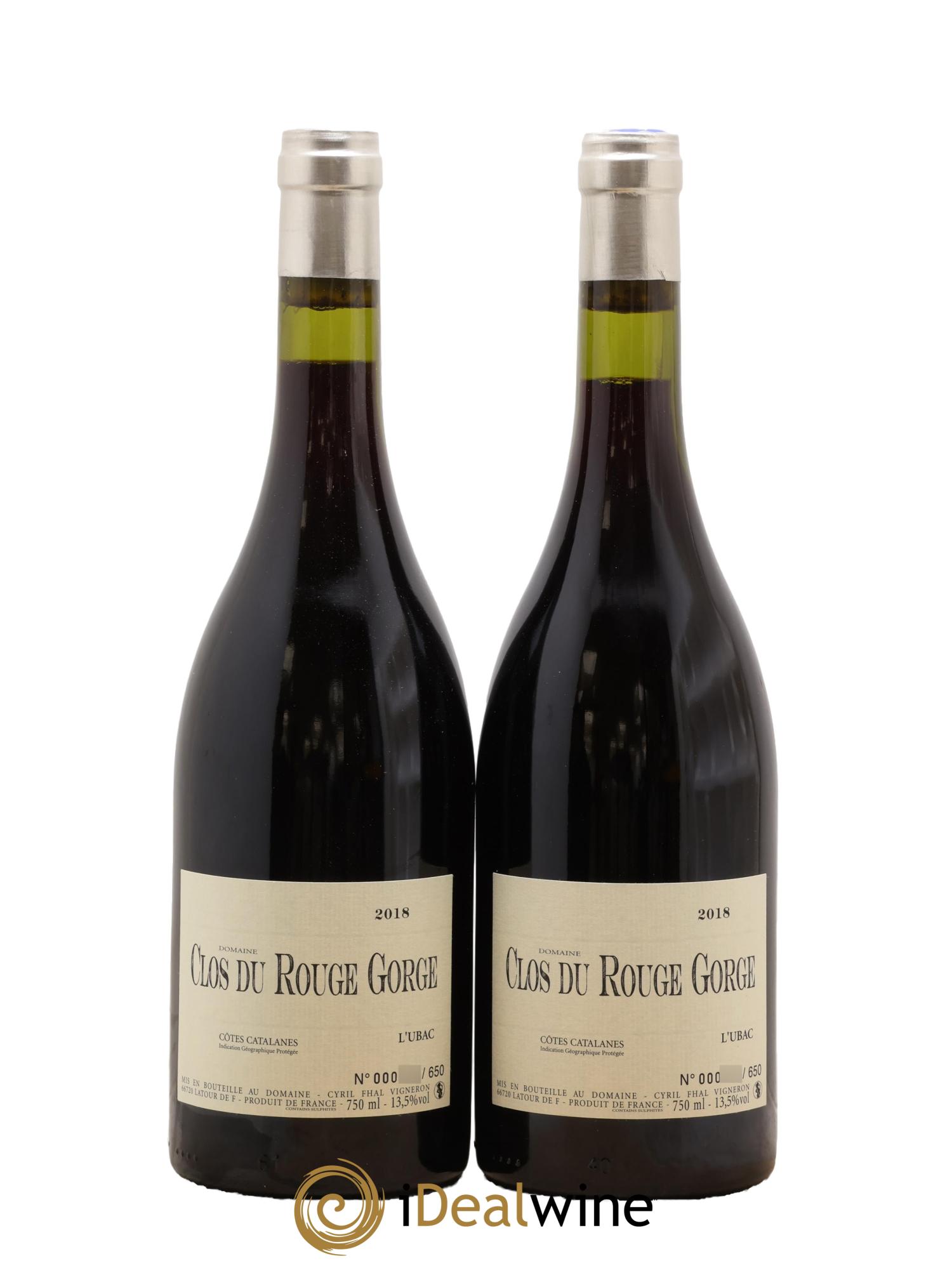 Côtes Catalanes Clos du Rouge Gorge L'Ubac Cyril Fhal 2018 - Lot de 2 bouteilles - 0