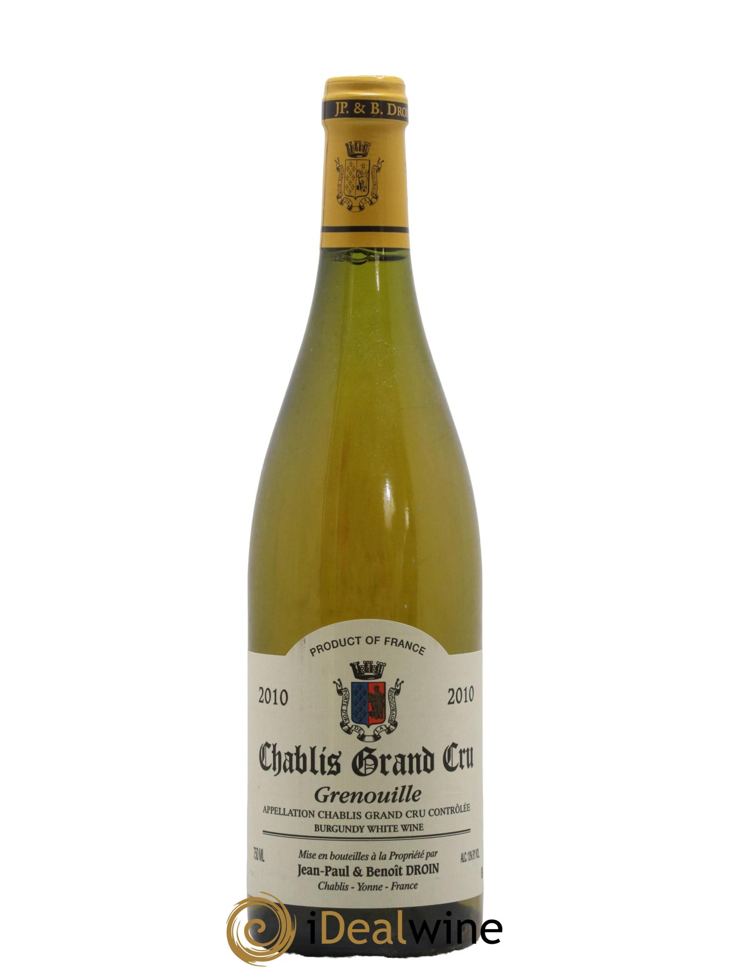 Chablis Grand Cru Grenouilles Jean-Paul & Benoît Droin (Domaine) 2010 - Lot de 1 bouteille - 0