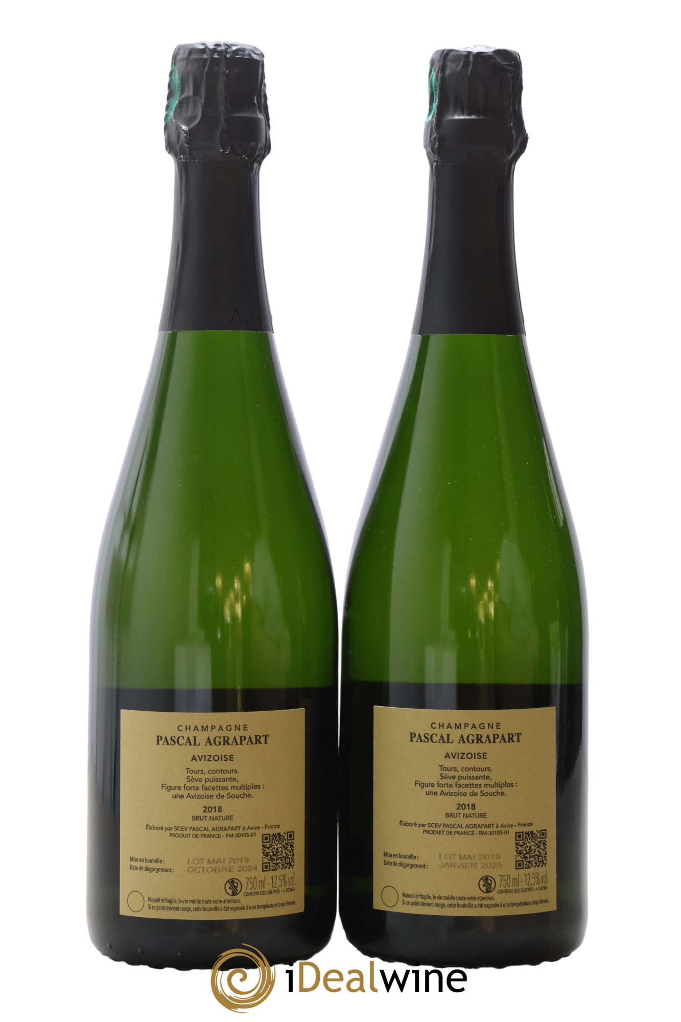 Avizoise Blanc de Blancs Extra-Brut Agrapart & Fils 2018 - Lotto di 2 bottiglie - 1