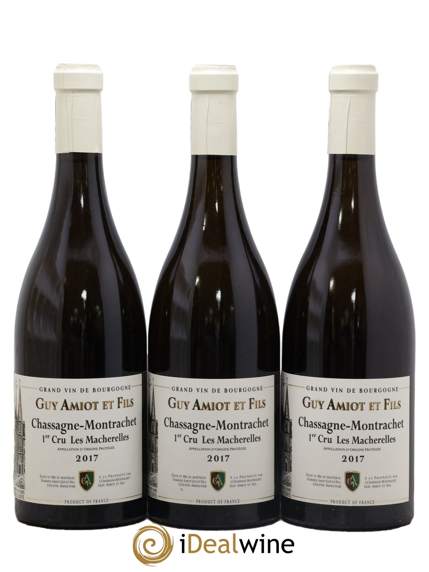 Chassagne-Montrachet 1er Cru Les Macherelles Guy Amiot & Fils 2017 - Posten von 3 Flaschen - 0