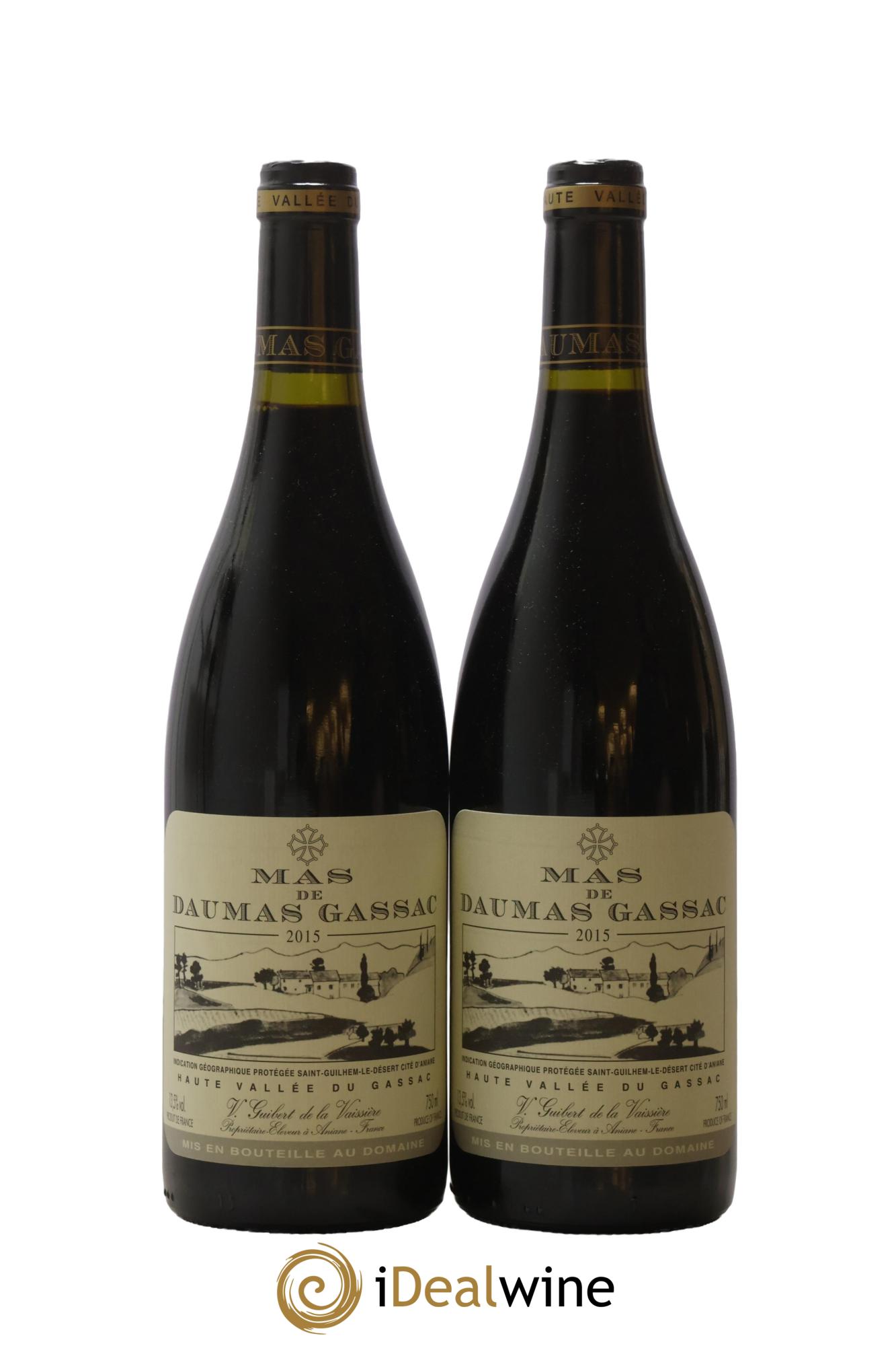 IGP St Guilhem-le-Désert - Cité d'Aniane Mas Daumas Gassac Famille Guibert de La Vaissière 2015 - Lot de 2 bouteilles - 0