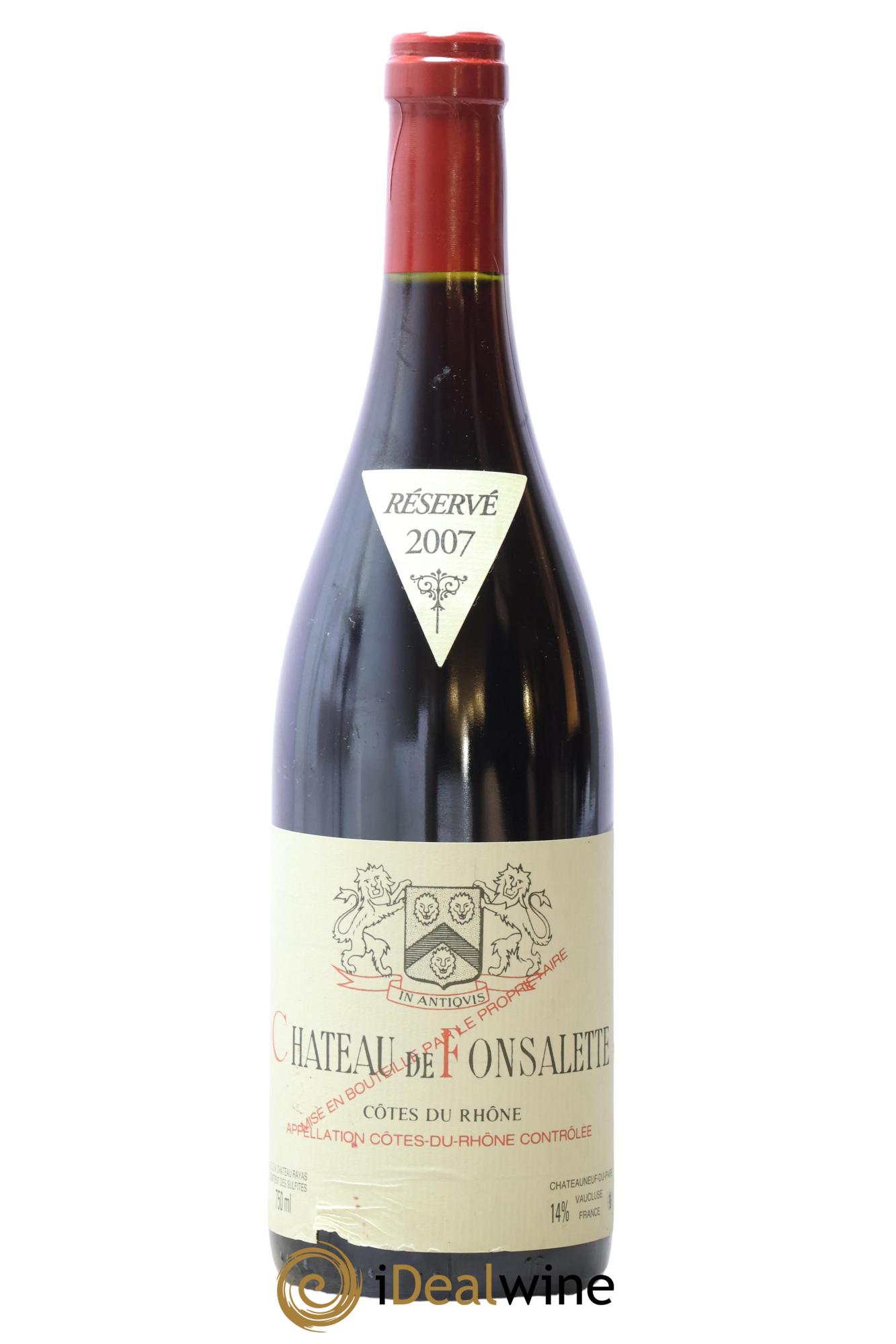 Côtes-du-Rhône Château de Fonsalette Emmanuel Reynaud 2007 - Lot de 1 bouteille - 0