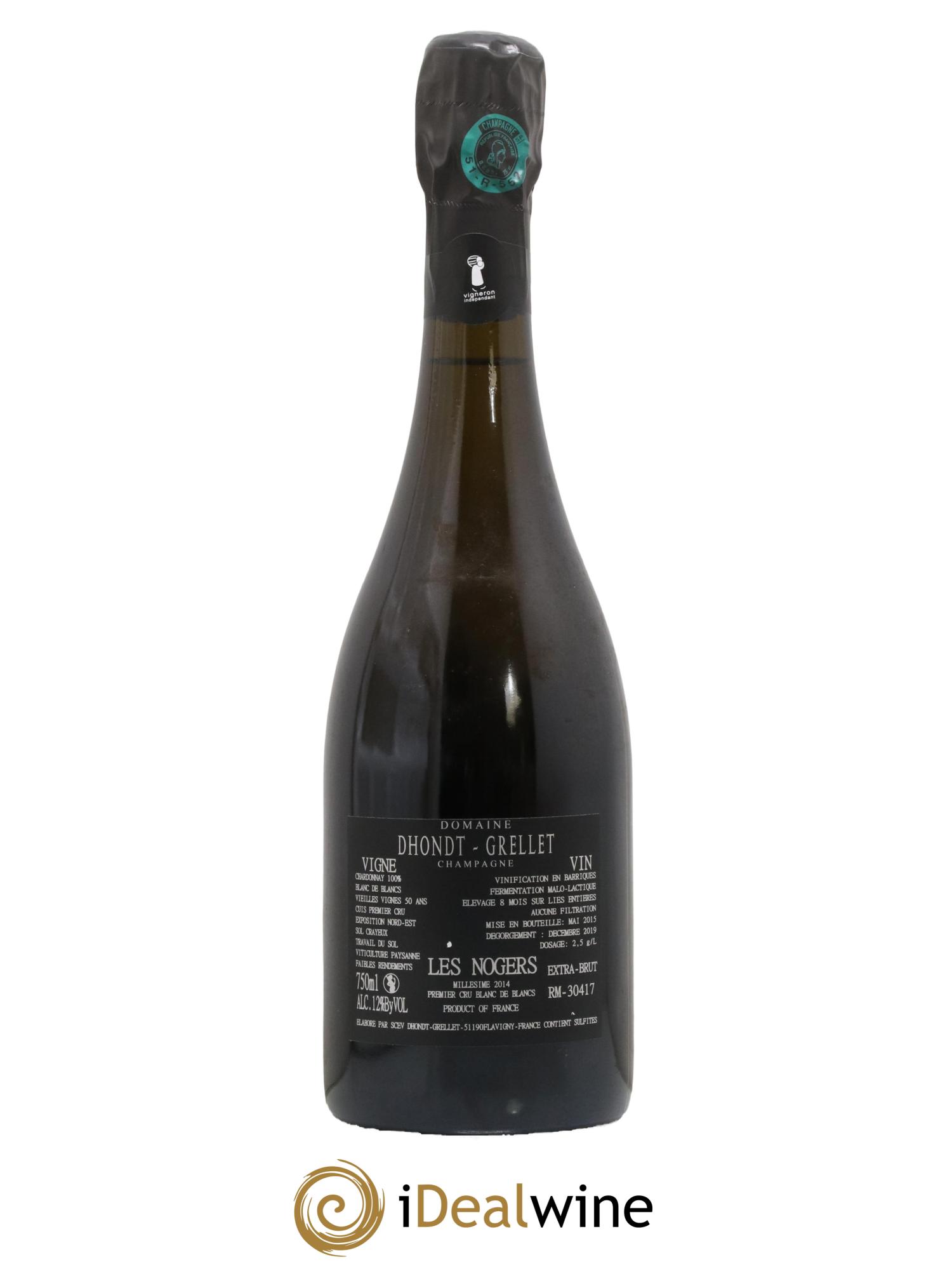 Les Nogers-Premier cru Blanc de Blancs Dhondt Grellet 2014 - Lot de 1 bouteille - 1