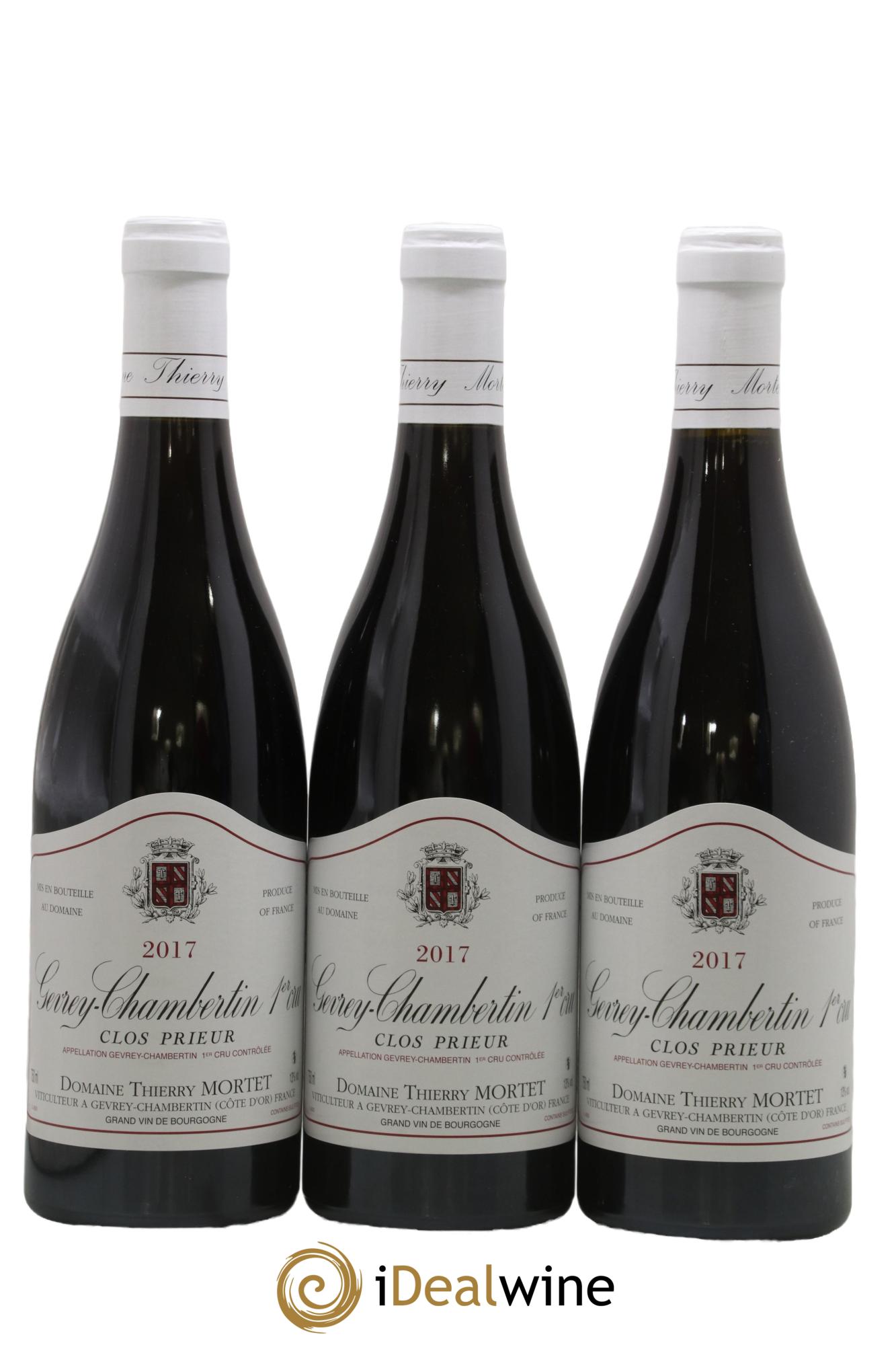 Gevrey-Chambertin 1er Cru Clos Prieur Thierry Mortet 2017 - Lot of 3 bottles - 0