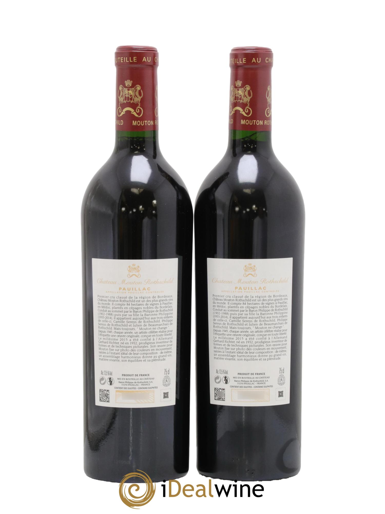 Château Mouton Rothschild 1er Grand Cru Classé 2015 - Lot of 2 bottles - 1