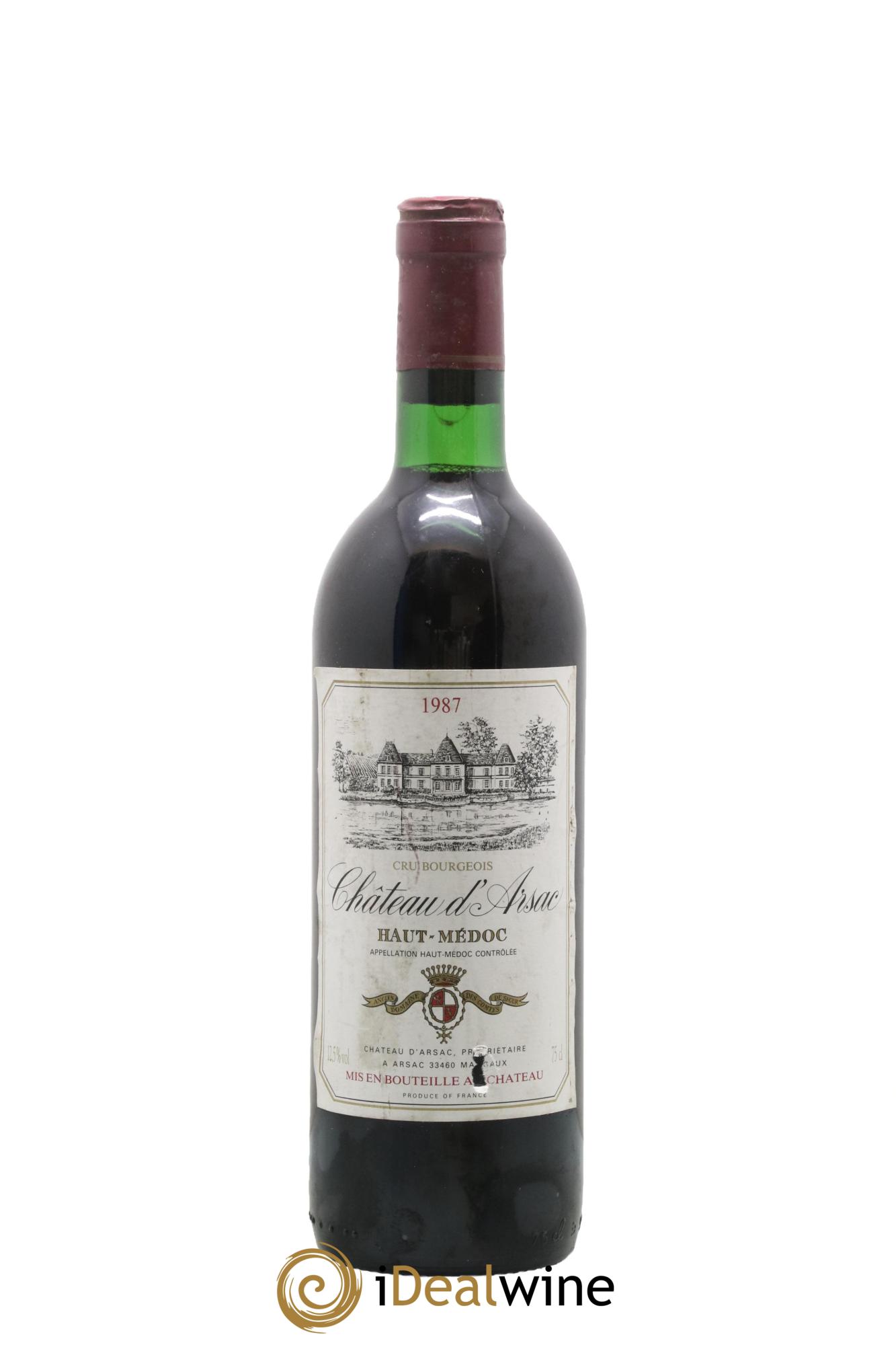 Château d' Arsac Cru Bourgeois 1987 - Lot de 1 bouteille - 0