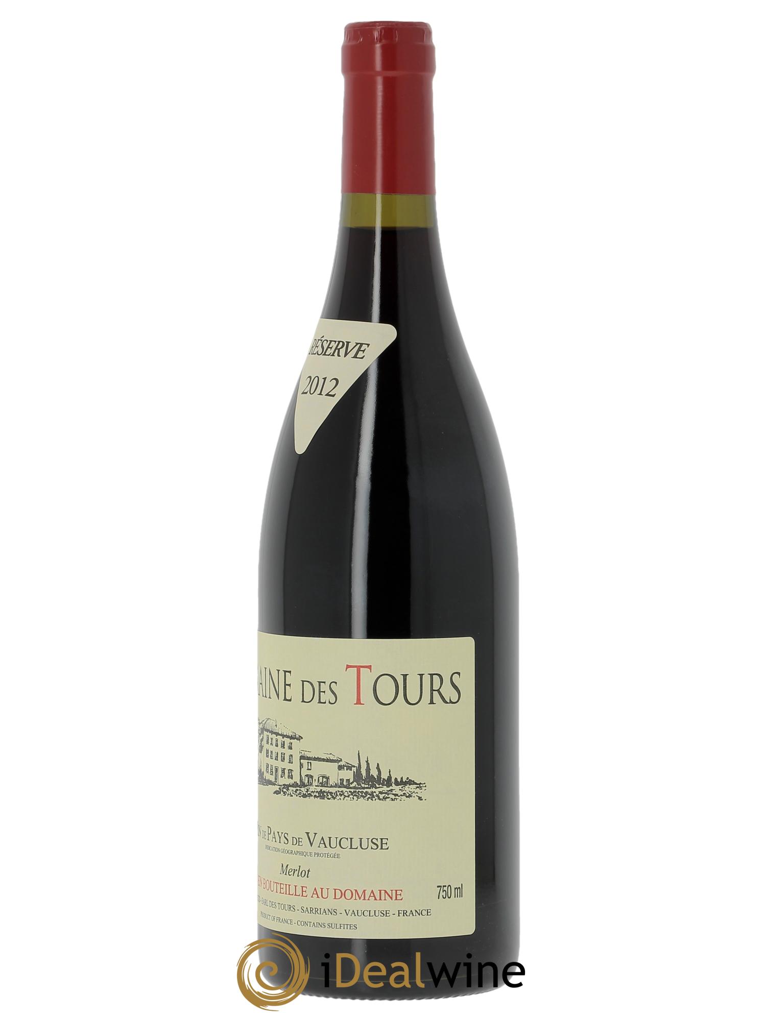 Vaucluse Domaine des Tours Merlot Emmanuel Reynaud 2012 - Lote de 1 botella - 1