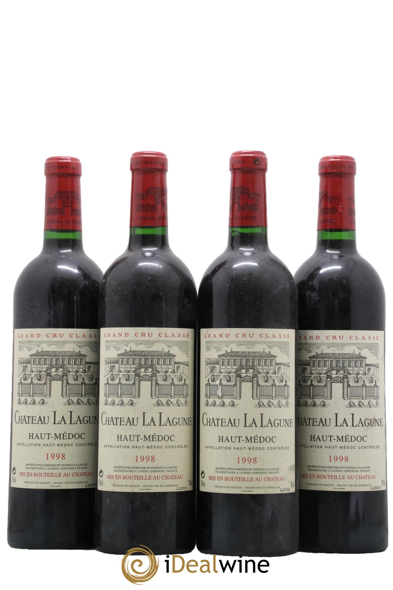 Château la Lagune 3ème Grand Cru Classé 1998 - Lot de 4 bouteilles - 0