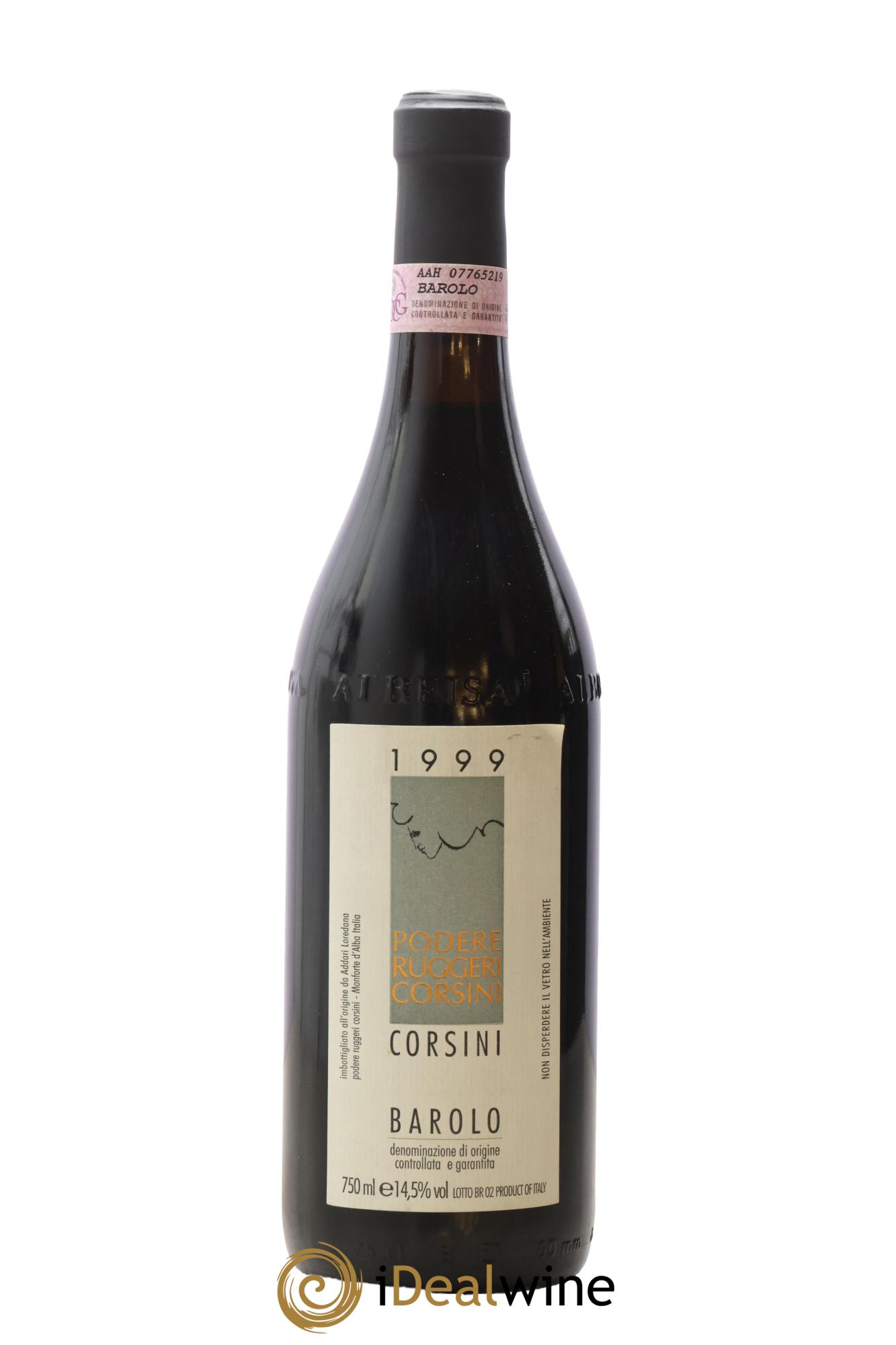 Barolo DOC Ruggerie Corsini 1999 - Lot de 1 bouteille - 0