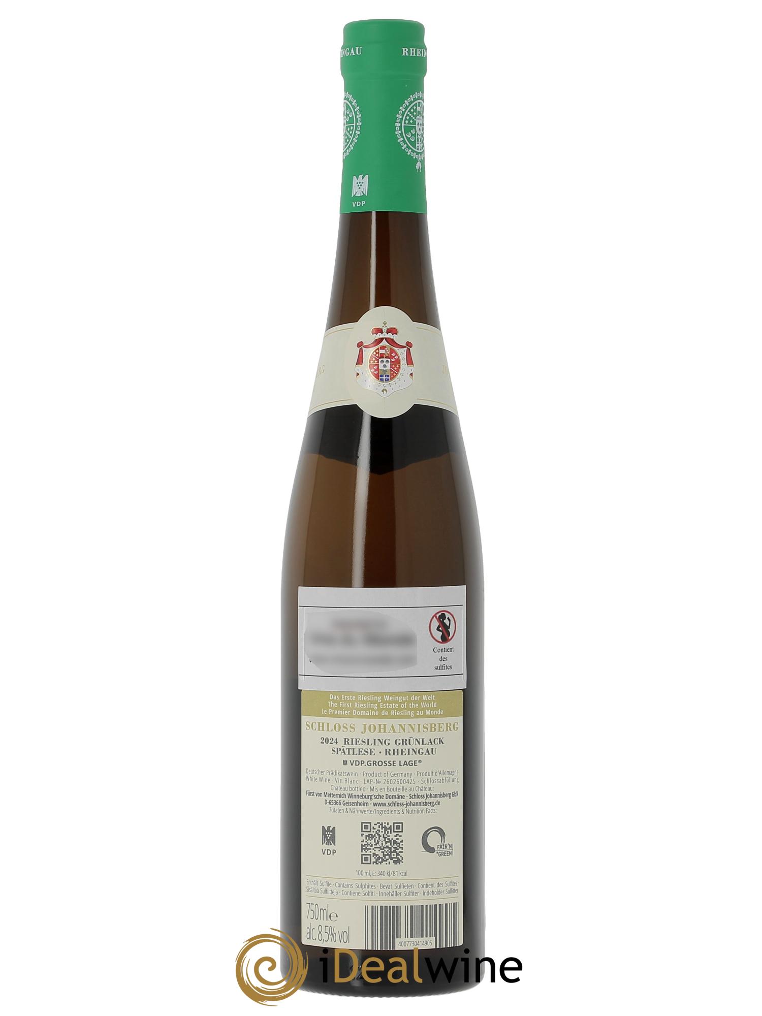 Rheingau Schloss Johannisberg Grünlack Spätlese 2024 - Lotto di 1 bottiglia - 1