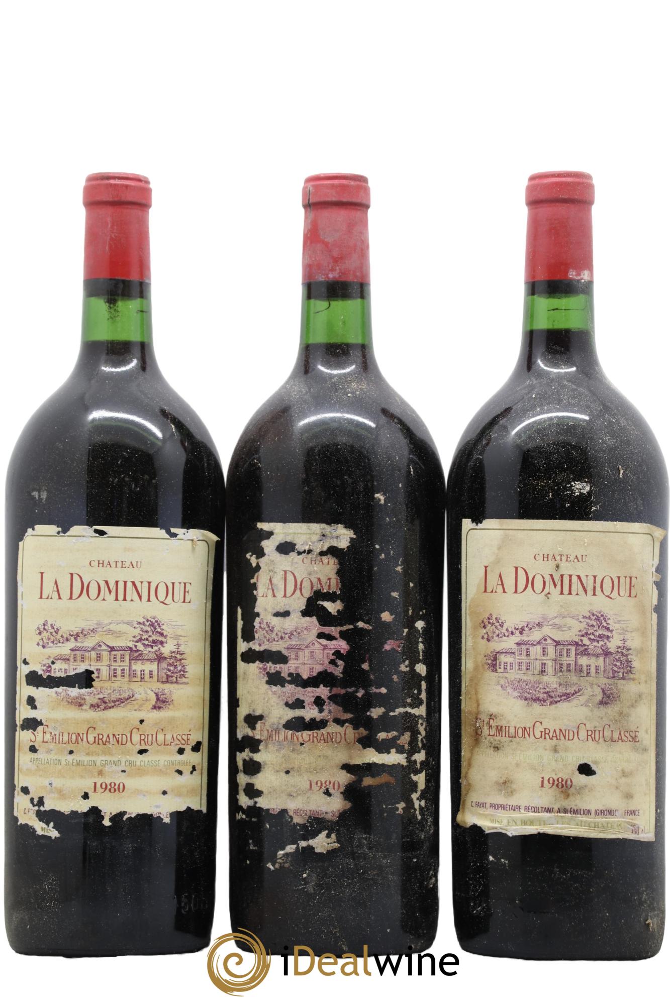 Château la Dominique Grand Cru Classé 1980 - Lot de 3 magnums - 0