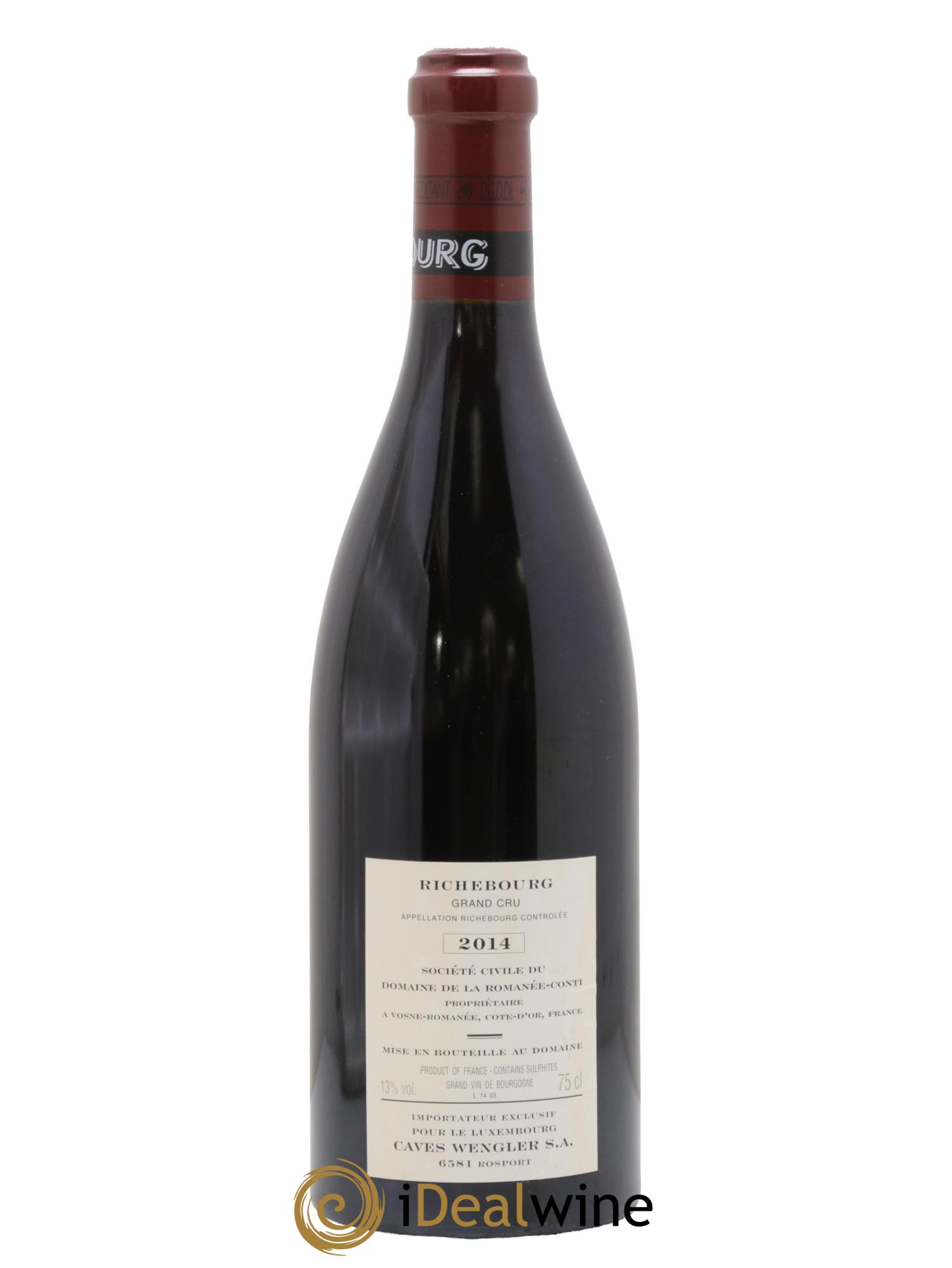 Richebourg Grand Cru Domaine de la Romanée-Conti 2014 - Lotto di 1 bottiglia - 2