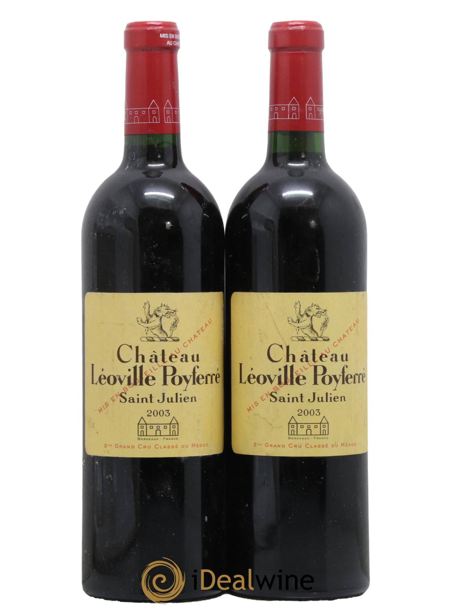 Château Léoville Poyferré 2ème Grand Cru Classé 2003 - Lot de 2 bouteilles - 0