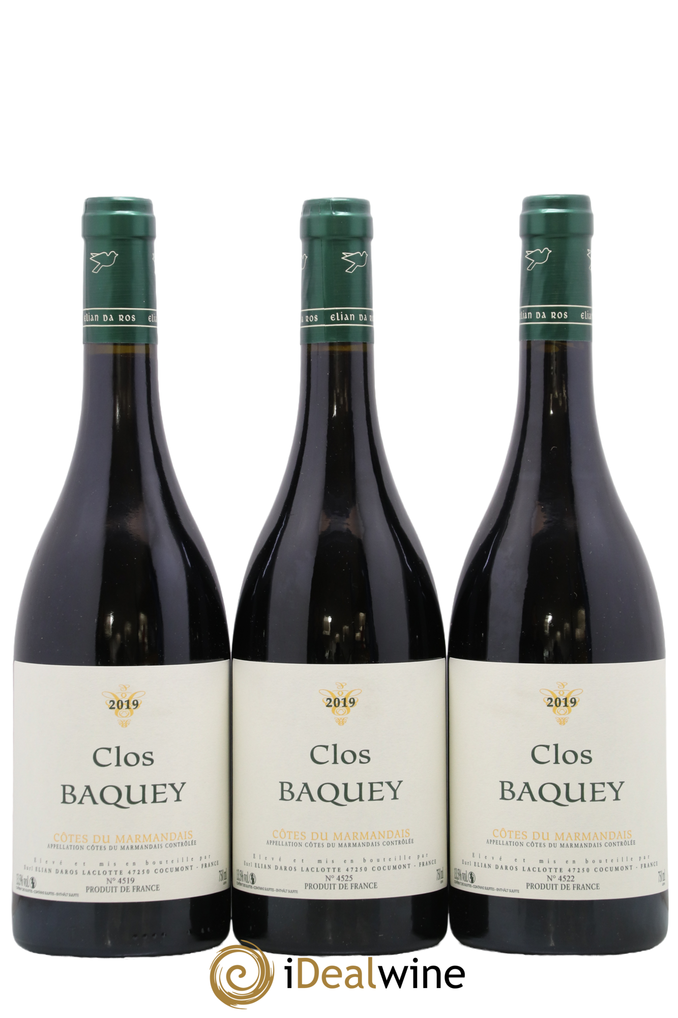 Côtes du Marmandais Clos Baquey Elian Da Ros (Domaine) 2019 - Lot of 3 bottles - 0