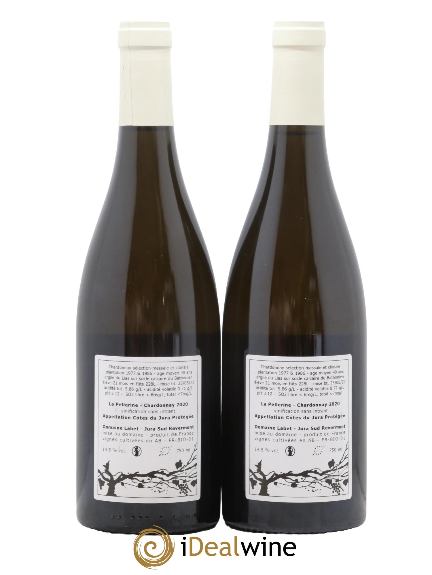 Côtes du Jura Chardonnay La Pellerine Romain - Julien - Charline Labet 2020 - Lot de 2 bouteilles - 1
