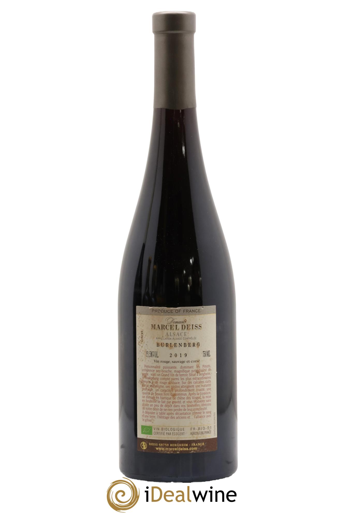 Alsace Burlenberg La Colline Brûlée Marcel Deiss 2019 - Lot de 1 bouteille - 1