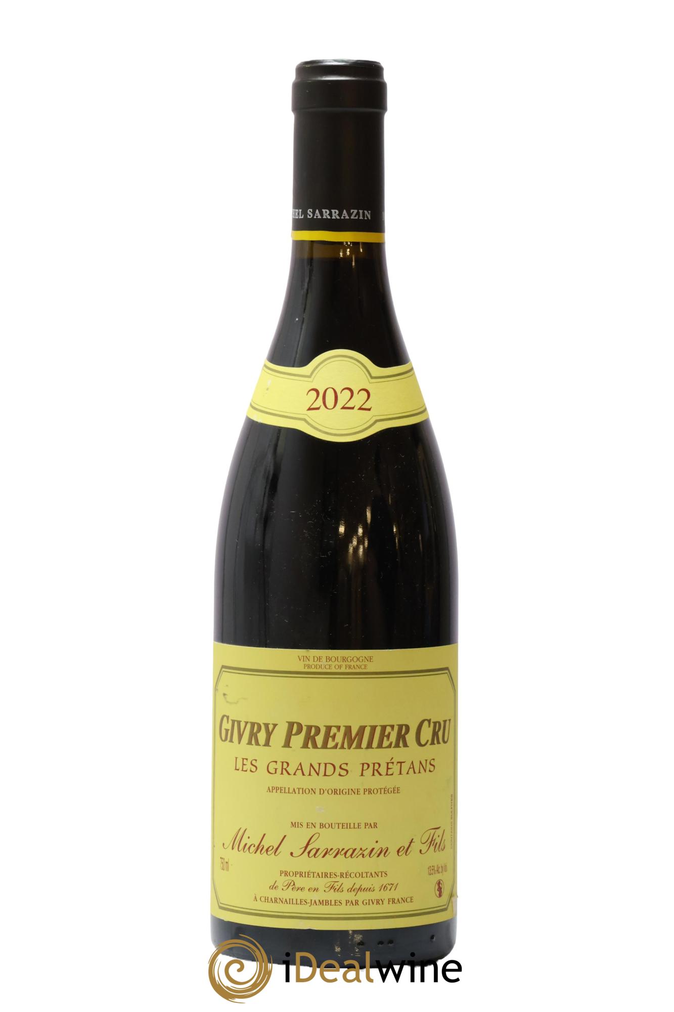 Givry 1er Cru Les Grands Prétans Michel Sarrazin 2022 - Lot de 1 bouteille - 0