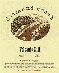 Etiquette du vin Napa Valley Volcanic Hill Diamond Creek Vineyard 1992