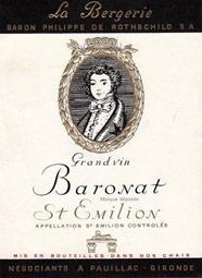 Etiquette du vin Baronnat 1975