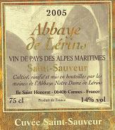 Wine label IGP Méditerranée Abbaye de Lérins Vin de Pays Lérina SARL 2004