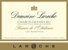 Etiquette du vin Chablis Grand Cru Les Blanchots - Réserve de l'Obédience Domaine Laroche 2012
