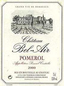 Etichetta Château Bel Air 1950