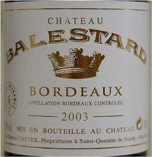 Etichetta Château Balestard 1995