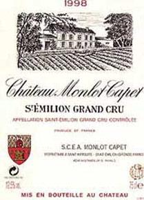 Etiquette du vin Château Monlot Capet 1964
