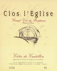 Etiquette du vin Clos l'Eglise 1988