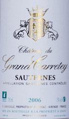 Etiquette du vin Grand Carretey 1982