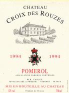 Etiquette du vin Château Croix des Rouzes 2003