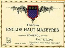 Etiquette du vin Château l' Enclos Haut Mazeyres 1964