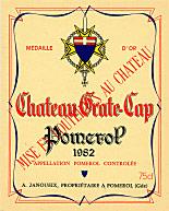 Etiquette du vin Château Grate-Cap 1978