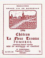 Wine label Château la Fleur Tressac 1975