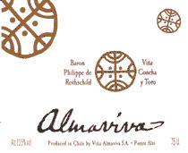 Wine label Chili Almaviva Baron P. de Rothschild Concha y Toro 2021