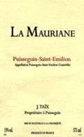 Etiquette du vin La Mauriane 2015