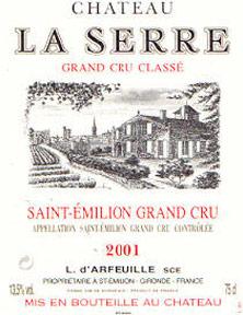 Etichetta Château la Serre Grand Cru Classé 1986