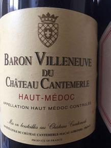 Etichetta Baron Villeneuve de Château Cantemerle 1983